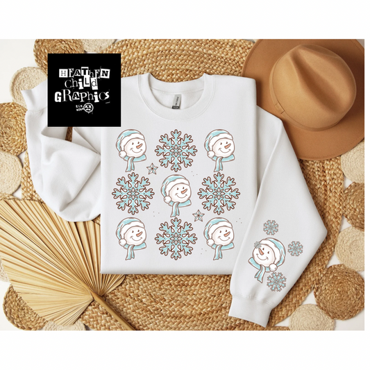 Snowflakes and snowman’s 005 Crewneck Sweatshirt