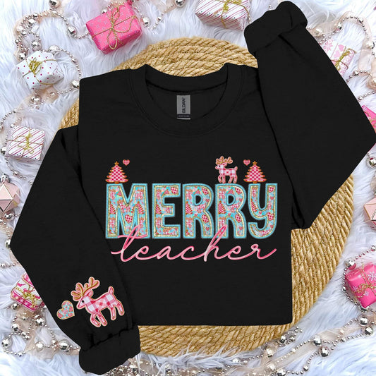 Merry Teacher Crewneck Sweater